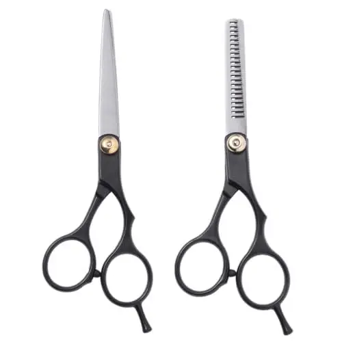 Produktbild: FRCOLOR Ergonomische Haarstyling-tools 2 Stück Friseurscheren Zähne Und Gerade Schere Ohne Griff Für Friseursalons Und Den Persönlichen Gebrauch