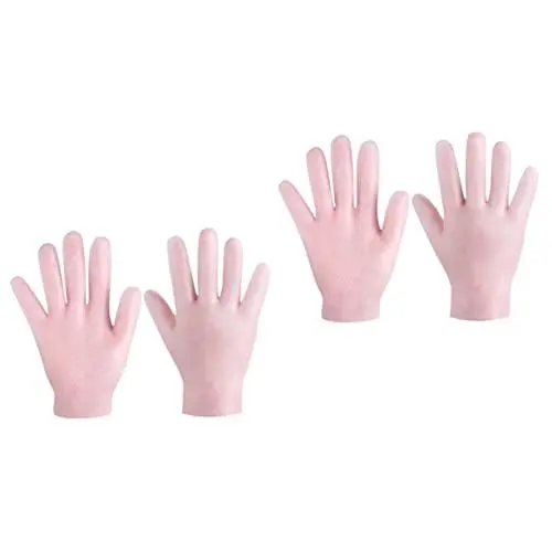 Produktbild: FRCOLOR 2 Paar Nährende Pflegehandschuhe Zubehör für trockene Hände Gel-Spa-Handschuhe exfoliating glove exfoliate gloves handcremes über Nacht feuchtigkeitsspendende Handschuhe sebs Rosa