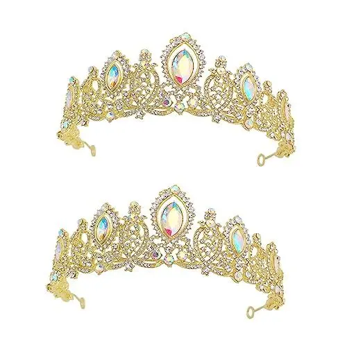 Produktbild: FRCOLOR 2 Stk Kristall-strass-krone Kristallhochzeit Braut Stirnbänder Aus Strass Hochzeit Braut Tiara Hochzeitskopfschmuck Für Die Braut Barock- Zinklegierung Fräulein Stirnband
