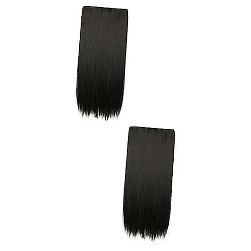 Produktbild: FRCOLOR 2 Stück Künstliche Haar-clip-in-extensions Damenperücken Glatte Haarteile Falsche Haarverlängerungen Sofortiges Styling Beauty-accessoire