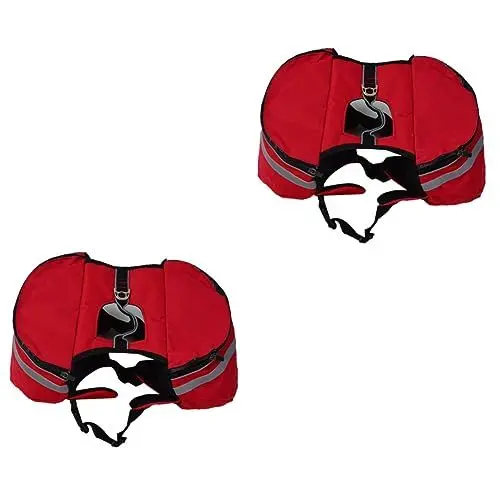 Produktbild: FRCOLOR 2st Trainingsrucksack Für Hunde Campingausrüstung Für Hunde Hunderucksäcke Welpe Gewichtete Hundeweste Hunderucksack Zum Wandern Reiserucksack Selbst Rucksack Gurt Rot Reisen