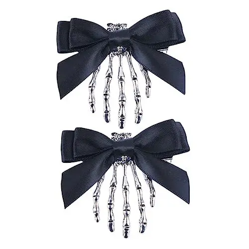 Produktbild: FRCOLOR 2stücke Halloween Haarnadel Mit -hand Und Schleifen-design Gruselige Haarspangen Für Mädchen Accessoire Für Halloween-partys Und Festivals