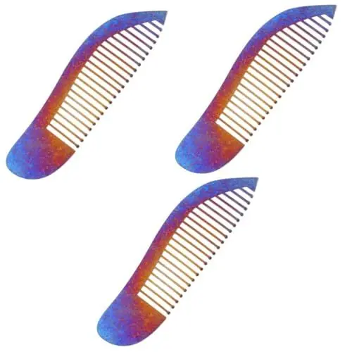 Produktbild: FRCOLOR 3stücke Titanium Haarschneidekamm Anti-statik Ergonomisches Design Leicht Und Tragbar Für Friseursalons Und Persönlichen Gebrauch Rostfrei Und Langlebig