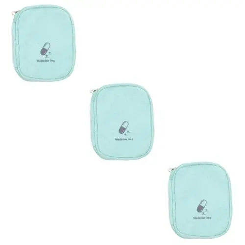 Produktbild: FRCOLOR 3St pille aufbewahrungsbeutel Mini-Koffer Reiseapotheke Reisetaschen medikamententasche notfallpakete geldbörse Tragbarer Pillen-Organizer Aufbewahrungstasche ，， Green