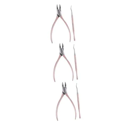 Produktbild: FRCOLOR 3 Sets 2-teiliges Maniküre-set Nagelzange Zehennägel Fingernägel Pflegeset Edelstahl-knipser Roségold Einfach Zu Verwenden