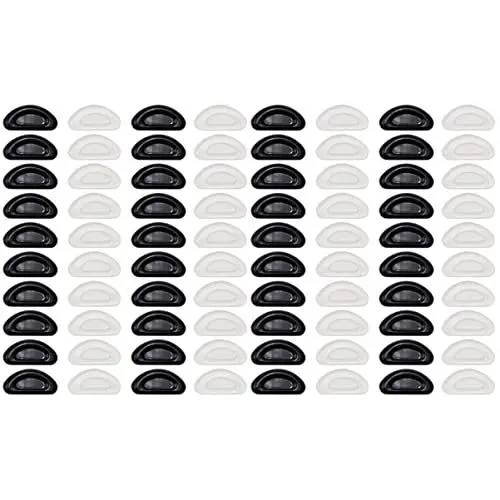 Produktbild: FRCOLOR 40 Paar Brillen Nasenpads Schnapsgläser Brillen-nasenpflaster Rillen-nasen-patch Glas Zubehör Nasenpolster Aus Silikon Transparentes Nasenpad Glasrahmen Halbmond Kieselgel
