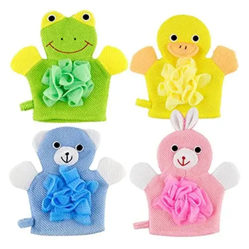 Produktbild: FRCOLOR 4 Stück Badetuch Für Kinder Tierische Duschhandschuhe Peeling-duschhandschuhe Baby-shampoo Schwammbad Säugling Kinder Waschlappen Handschuhe Handtuch Gesichtstuch Mann Karosserie