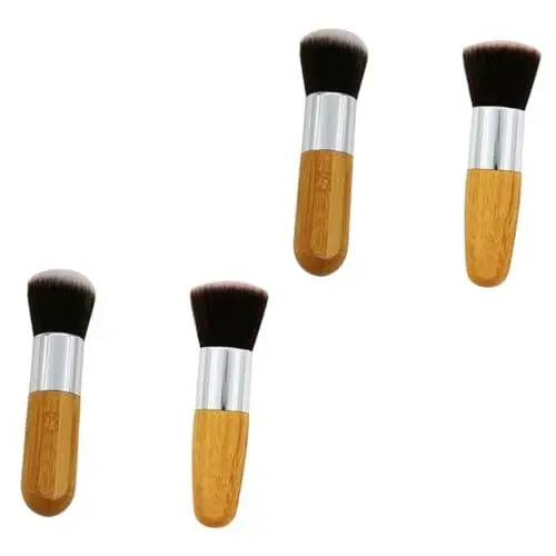 Produktbild: FRCOLOR 4-teiliges Foundation-pinsel-set in Reisegröße R-kit Make-up-tools Weiches Dichtes Pinsel-kit Wiederverwendbar Tragbar Glatter Griff
