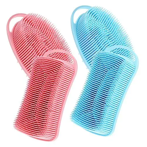 Produktbild: FRCOLOR 4-teiliges Massage-reinigungsbürsten-set – Weicher Silikon-körpershampoo-bürstenwäscher Für Dusche Und Bad