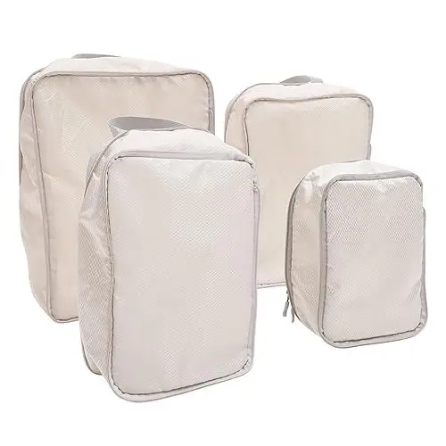 Produktbild: FRCOLOR 4 Stück die besten Packwürfel Kofferpacktaschen Verpackungswürfel Komprimierung kompakter Packwürfel Kleider Wäschesack Toilettenartikel Aufbewahrungstasche reisen einstellen