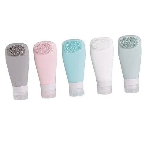 Produktbild: FRCOLOR 5St Flasche aus Kieselgel Silikonflasche mit Bürste Kosmetikbehälter für die Reise Reiseflaschen milky bottle Body Lotion nachfüllbarer Behälter Flaschenbehälter
