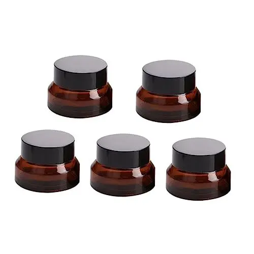 Produktbild: FRCOLOR 5stücke Braune Lichtdichte Glasflaschen Für Reise Leckfreie Behälter Für Gesichtscreme Und Augensalbe Pro Flasche Für Unterwegs Hause