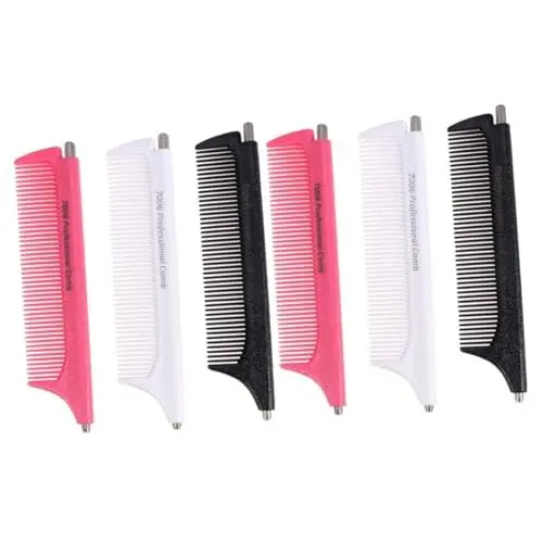 Produktbild: FRCOLOR 6 Stk Rattenschwanzbürste Scheidekämme Kamm Mit Metallpickel Stielkämme Zum Haarstyling Rattenschwanz-scheidekamm Rattenzahnkamm Präzisions-linealkamm Frisierkamm Damen Markieren