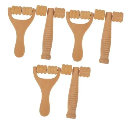 Produktbild: FRCOLOR 6 Stück Fußmassage Werkzeuge Rückenmassagerolle Rückenmassagerolle Holzmassagerolle Massagerolle Holzstab Massagegerät Handmassagegerät Holzmassagegerät Hand Gesichtsrolle