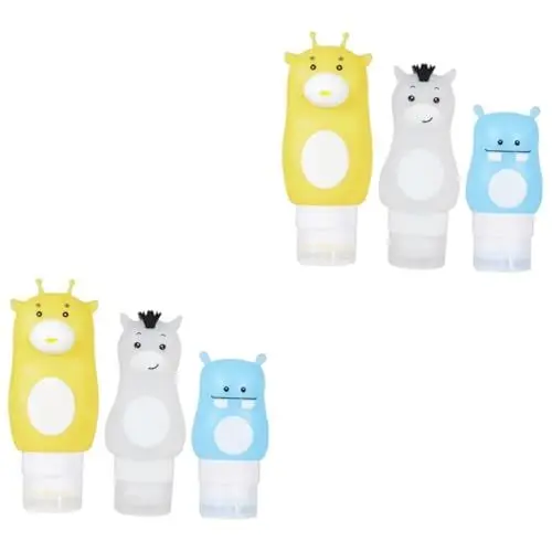 Produktbild: FRCOLOR 6 Stück Silikon-Quetschsaucenflaschen Mini-Lotionen Reisebehälter Reisehandlotion Leere Gewürzbehälter Toilettenartikelflaschen Lotionsverpackungsflaschen Shampoo Make-Up
