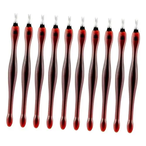 Produktbild: FRCOLOR 80 Stk Maniküre-Werkzeuge zum Entfernen abgestorbener Haut Nagelhautgabel callus remover nail set Trimmer Nagelhautschneider Nagelhautschieber Rostfreier Stahl Suite rot