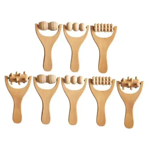 Produktbild: FRCOLOR 8st Massage-tools Roller-massagegerät Massagerolle Aus Holz Massagegeräte Für Therapeuten Rückenmassagegerät Aus Holz Massagestab Aus Holz Rückenmassagerollen Aus Holz Hölzern