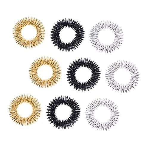 Produktbild: FRCOLOR 9St Massagegerät ammola riechstäbchen Finger Ring Akupressur haushaltstücher haushaltsartikel spielzeug Ringe Medizin Massagering Fingermassagering Metall Fingerkreis