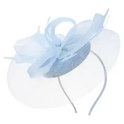 Produktbild: FRCOLOR Bankett-Hochzeits-Braut-Fascinator-Hut Hochzeits-Topper Europäische Und Amerikanische Vintage-Braut-Kopfbedeckungen Für Die Hochzeit Hellblauer Hut Charmante Trendige Hüte