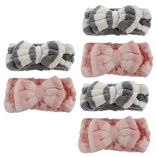 Produktbild: FRCOLOR 6 Damen-Haarband Rosa Handtuch Hautpflege-Stirnbänder Für Hautpflege-Stirnbänder Stirnband Fitness-Kopfbedeckung Gesichtswasch-Stirnband