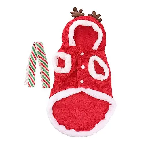 Produktbild: FRCOLOR Weihnachtsjacke Für Hunde Aus Flanell Rentier-kostüm Für Welpen Festliche Haustierkleidung Größe L