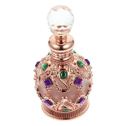 Produktbild: FRCOLOR Flasche mit ätherischen Ölen glasflasche buchattrappe deko ägyptische Parfümflaschen Arabische ätherische öle Parfüm arabisch Parfümhalter mit Diamantintarsien altmodisch