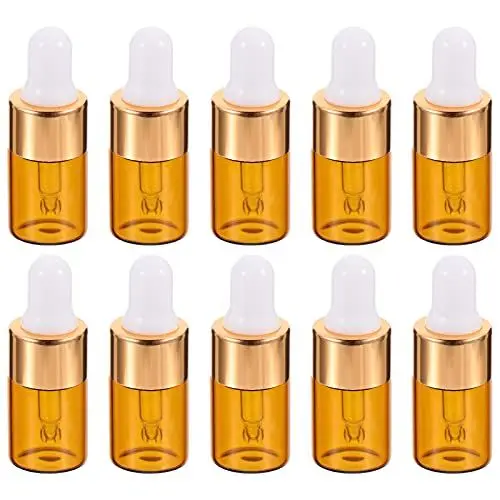Produktbild: FRCOLOR Glasbehälter Leere Tropfflaschen 30Pcs 3Ml Bernstein Leere Flasche ?therische ?lflasche Aufbewahrungsflasche Glasflasche Essentiell Öltropfflasche Augentropfer