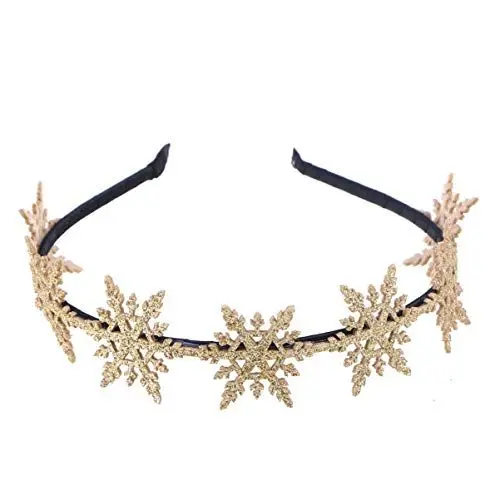 Produktbild: FRCOLOR Glitzer Schneeflocke Stirnband Weihnachten Haarbänder Weihnachten Süße Haarreifen für Weihnachten Haarschmuck (Golden)