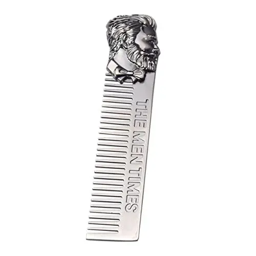 Produktbild: FRCOLOR Herren Bartkamm bartpflege set beard care set Bartpflege-Instrument Bartpflege Zubehör bartpflege-set Bartpflege-Zubehör Edelstahlkamm Haarstylingkamm Friseurkamm Silver