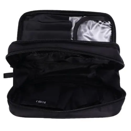 Produktbild: FRCOLOR Elegante Make-up-Tasche Mit Reißverschluss Doppellagige Kulturtasche Aufbewahrungstasche Für Unterwegs