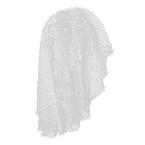 Produktbild: FRCOLOR Perlenschleier Brautaccessoires Schleier Für Bräute Brautschleier Schleier Für Frauenhochzeit Kurzer Schleier Für Die Hochzeit Hochzeitsschleier Braut Weiß Gittergewebe
