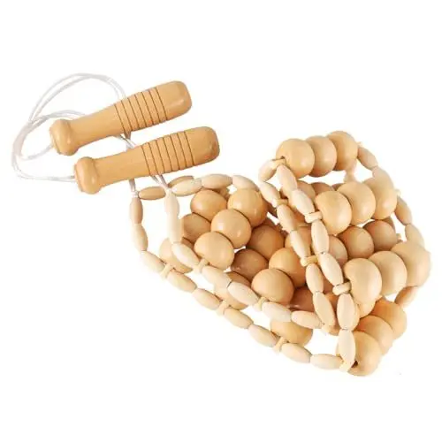 Produktbild: FRCOLOR Roller-Massagegerät Muskelstab trainieren Körpermassagegerät Holztherapie-Massagegeräte massagematte ganzkörpermassage fleab Rückenmassagerolle Massagerolle aus Holz hölzern Beige