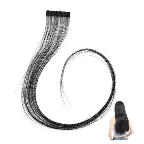 Produktbild: FRCOLOR glatte Haarverlängerungen Haarteile für real slico hair styling braune Perücken Haarbänder für Damenhaar schwarze Echthaarverlängerungen Gradient Haarnadel Perlen Klebeband