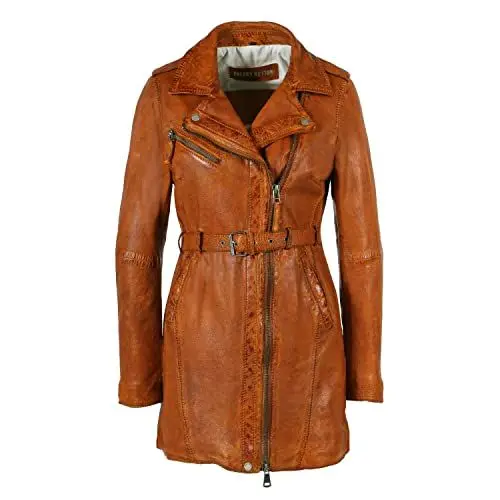 Produktbild: Freaky Nation Damen Tchita-FN Ledermantel, Ginger Biscuit, XXL
