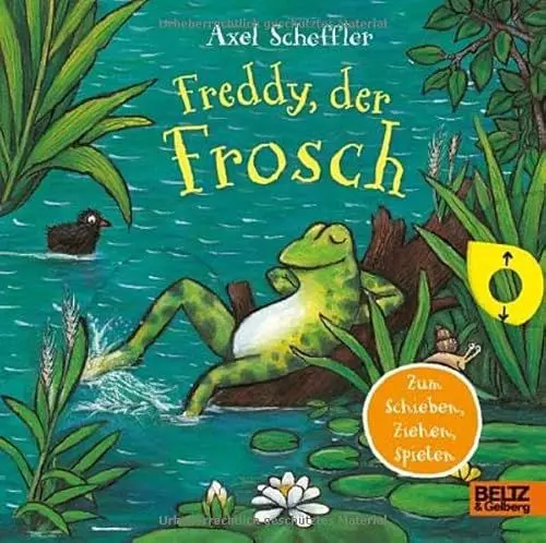 Produktbild: Freddy, der Frosch: Pappbilderbuch zum Schieben, Ziehen, Spielen