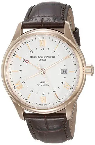 Produktbild: Frederique Constant Classics GMT Automatic Rose Gold Plated Mens Strap Watch Date FC-350V5B4