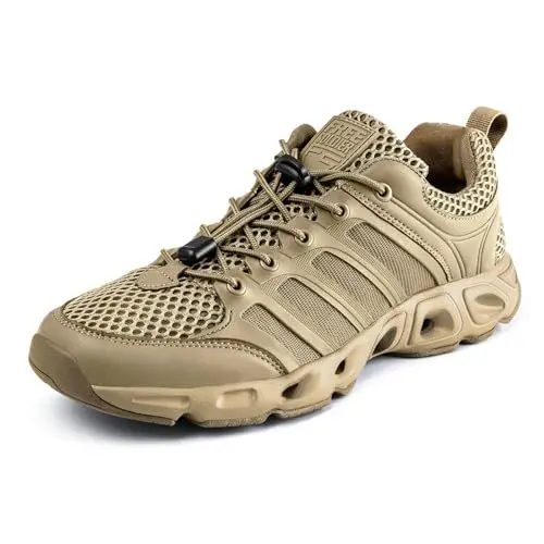 Produktbild: FREE SOLDIER Herren Wanderschuhe Wasserschuhe Trekkingschuhe Aqua Schuhe Taktische Sommerschuhe Schnell trocknend belüftet Ultraleicht (Braun 9.5)