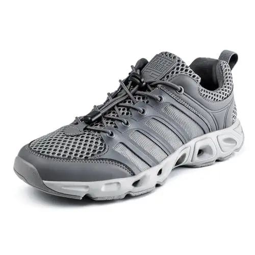 Produktbild: FREE SOLDIER Herren Wanderschuhe Wasserschuhe Trekkingschuhe Aqua Schuhe Taktische Sommerschuhe Schnell trocknend belüftet Ultraleicht (Grau 10)