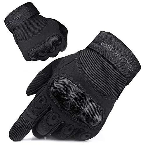 Produktbild: FREE SOLDIER Outdoor Handschuhe Herren Taktische Trainings Motorradhandschuhe Kletter Tactical Handschuhe Vollfinger Handschuhe Gilt für Radfahren Airsoft Militär Paintball (S,Schwarz)