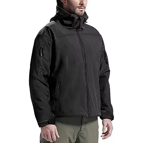 Produktbild: FREE SOLDIER Softshelljacke Herren Wasserdicht Winterjacke Winddicht Warme Funktionsjacke übergangsjacke Outdoorjacke für Wandern Fahrrad Camping (Schwarz S)