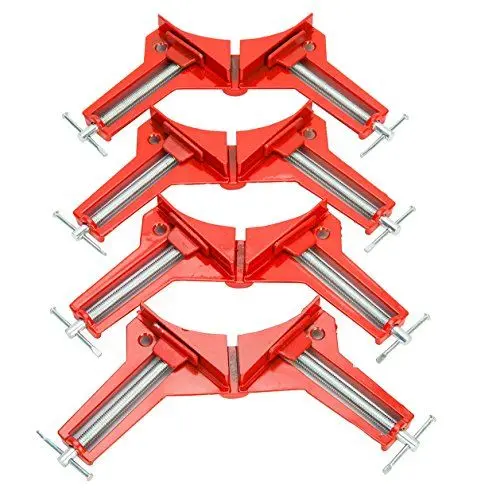 Produktbild: FreeTec 90 Grad Winkelspanner, 4 Stück Eckenspanner Rechts Winkel Klemme, Gehrungszwinge für Holz Holzbearbeitungs Schreinerei Bilderrahmen DIY, 75mm