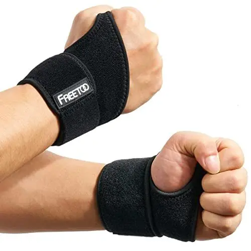 Produktbild: FREETOO 2er-Pack Handgelenk Bandagen, Handgelenkbandage Damen und Herren für Sehnenscheidenentzündung, Karpaltunnel Handgelenkstütze Gelten Kraftsport, Sport