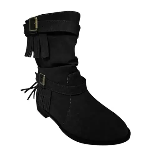 Produktbild: freezer thermo-handschuhe 2024 Fallen Damen Western Cowboy Stiefel Mid Calf Cowgirls Reiten Leder Mode Bequeme Stiefel Frauen Satire Cowboy Stiefel