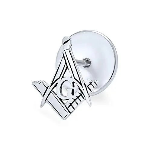 Produktbild: Freimaurer Freimaurerkompass Symbol Reversnadel Lehrlingswinkel Für Männer Für Frauen .925 Sterlingsilber