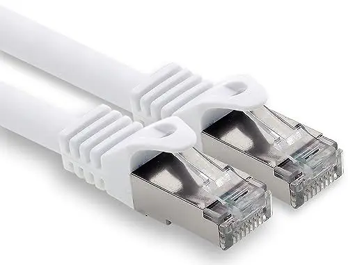 Produktbild: freiwerk 50m - weiss - 1 Stück CAT.7 Netzwerkkabel Lan Ethernet Patch Kabel S-FTP LSZH PIMF 10GB s RJ45 Stecker Cat6a