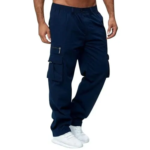 Produktbild: Freizeithose Herren Baumwolle Festival Hose Jagdhose Einsatzhose Weisse Taktische Blau M
