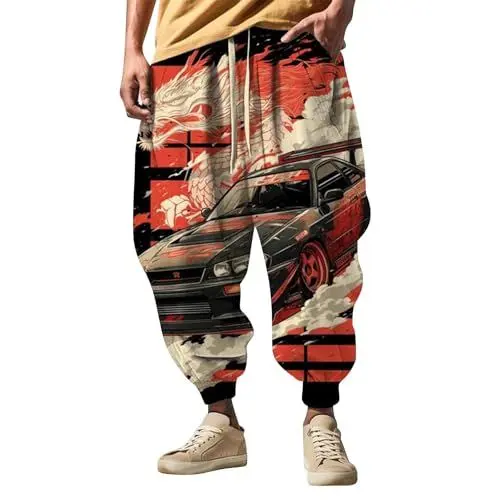 Produktbild: Trainingshose Herren Jogginghosen Gym Hose Herren Hosen Stretch Jogginghose Herren Baumwolle rot reisehose Herren Flugzeug Baggy Track Pants Herren Outdoor Kleidung Herren