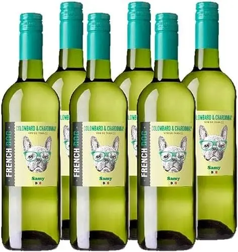 Produktbild: French Dog Colombard Chardonnay (6 x 0,75 l) trockener, französischer Weißwein·· frisch und ausgewogen im Geschmack·· Wein aus dem Süden Frankreichs·· ideal als Aperitif und zu Fisch
