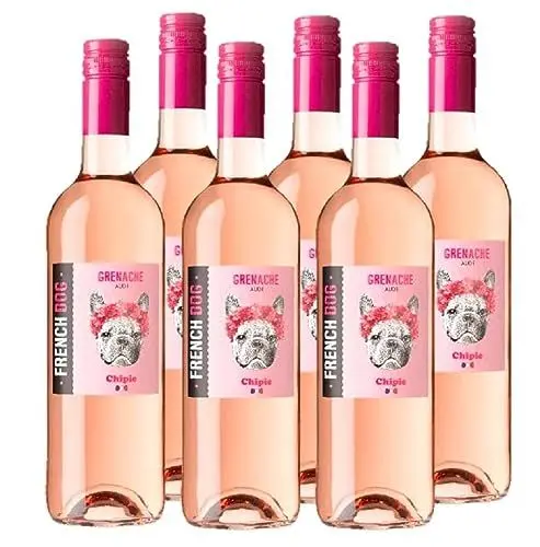 Produktbild: French Dog Grenache Rosé (6 x 0,75 l) - fruchtiger Roséwein aus Frankreich·· halbtrocken·· ideal als Aperitif, zu sommerlichen Salaten, Gegrilltem oder zu Desserts mit roten Früchten