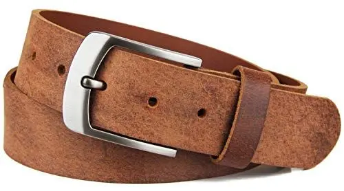 Produktbild: Frentree Ledergürtel aus echtem Büffelleder, MADE IN GERMANY, Gürtel für Damen und Herren, 3,8 cm breit, Braun